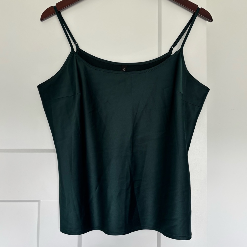 • Emerald Satin Tank Top •